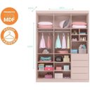 Ver imagem 3 de Conjunto Quarto Infantil Pérola com Guarda Roupa 3 Portas 4 Gavetas e Cômoda Rosê - Phoenix Baby