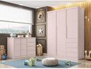 Ver imagem 1 de Conjunto Quarto Infantil Pérola com Guarda Roupa 3 Portas 4 Gavetas e Cômoda Rosê - Phoenix Baby
