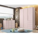 Ver imagem 1 de Conjunto Quarto Infantil Pérola com Guarda Roupa 3 Portas 4 Gavetas e Cômoda Rosê - Phoenix Baby