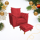 Ver imagem 2 de Poltrona Trono Cadeira do Papai Noel Natal com Puff