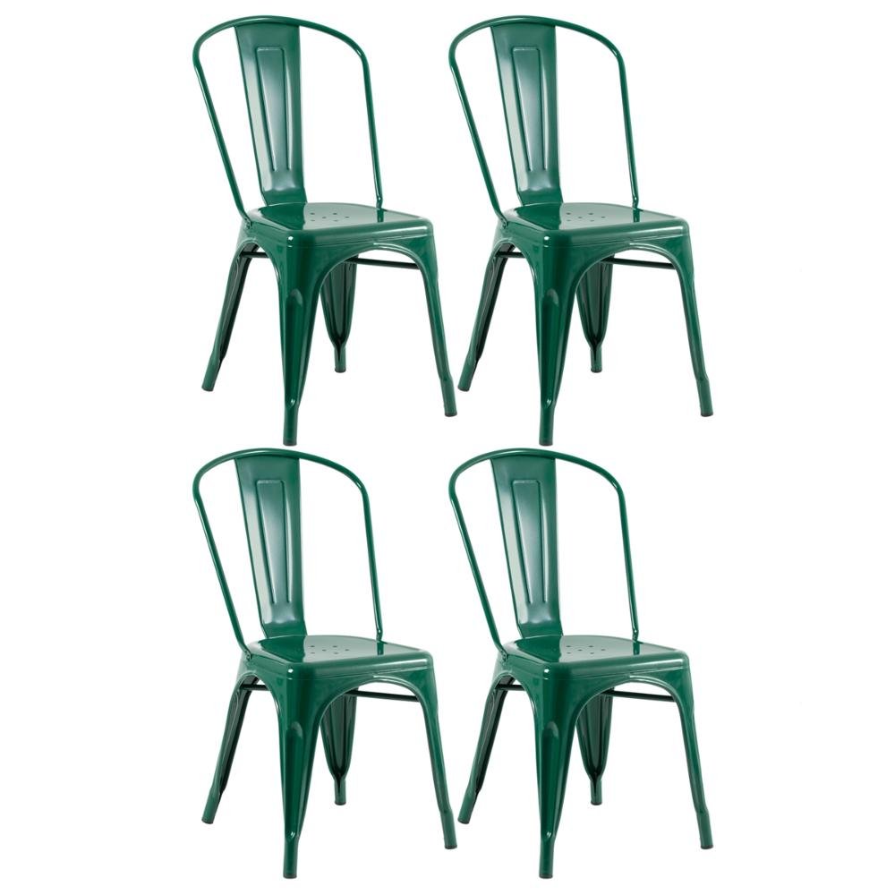 Kit 4 Cadeiras Iron Tolix - Verde Escuro