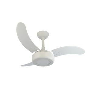 Ventilador de Teto Infinity Lux LED 6000K Branco 3 Pás MDF Branco 220V 2008 Lux Led 3 Pás