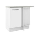 Ver imagem 1 de Balcão De Canto Madesa Agata 1 Porta - Branco Rustic/branco