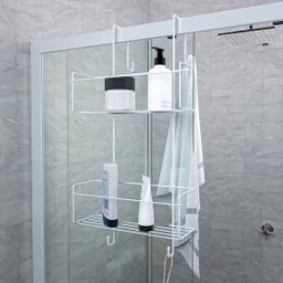 Suporte de Shampoo Aço Branco Encaixe para Box 2 Prateleiras - Dicarlo - 2