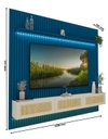 Ver imagem 5 de Conjunto Módulo Home Painel Ripado Nicho Suspenso Palina 230 Cor:Offwhite/Azulroyal