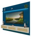 Ver imagem 3 de Conjunto Módulo Home Painel Ripado Nicho Suspenso Palina 230 Cor:Offwhite/Azulroyal