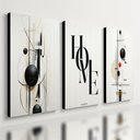 Ver imagem 1 de Kit 3 Quadro Decorativo Moderno Casa Luxo Sala Boho Abstrato Qualidade Premium 40x28cm