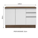 Ver imagem 5 de Balcão de Pia Glamy 2 Portas 3 Gavetas Rustic/branco Madesa