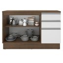 Ver imagem 3 de Balcão de Pia Glamy 2 Portas 3 Gavetas Rustic/branco Madesa
