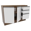 Ver imagem 2 de Balcão de Pia Glamy 2 Portas 3 Gavetas Rustic/branco Madesa