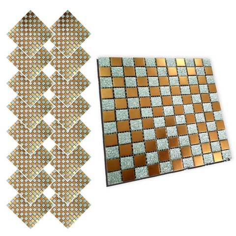 Pastilha de Vidro Kit 16 Uni Adesiva Parede Cozinha Sala Banheiro Decorativa Facil Aplicacao Requint
