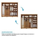 Ver imagem 4 de Guarda-Roupa 2 Portas com Pé e Espelho Interno de Correr 269cm 100% MDF Diamantina Espresso Móveis Bege/Cinamomo/Off White/Grafiatto