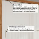 Ver imagem 5 de Guarda-Roupa 2 Portas com Pé e Espelho Interno de Correr 269cm 100% MDF Diamantina Espresso Móveis Bege/Cinamomo/Off White/Grafiatto