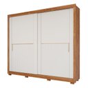 Ver imagem 2 de Guarda-Roupa 2 Portas com Pé e Espelho Interno de Correr 269cm 100% MDF Diamantina Espresso Móveis Bege/Cinamomo/Off White/Grafiatto