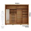 Ver imagem 3 de Guarda-Roupa 2 Portas com Pé e Espelho Interno de Correr 269cm 100% MDF Diamantina Espresso Móveis Bege/Cinamomo/Off White/Grafiatto