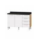 Ver imagem 2 de Armário de Cozinha Aspen 5 Pçs com Tampo 270cm Branco Ditália Móveis