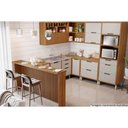 Ver imagem 5 de Bancada Ilha Cozinha Painel Gourmet Imperatriz Ripado 200cm Freijó - Nesher