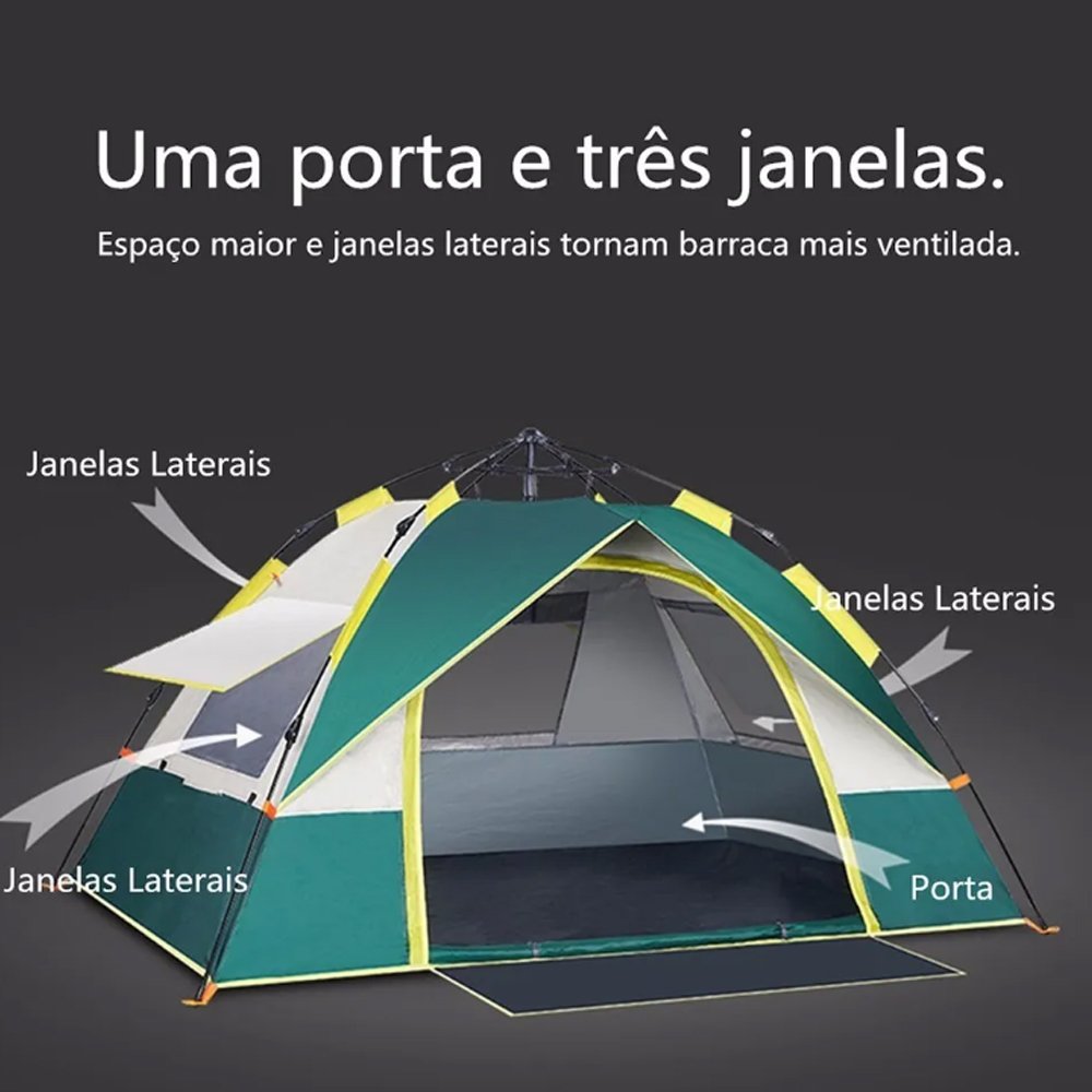 Barraca Acampamento Camping Automatica Monta Sozinha Proteção UV Grande ...