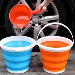 Balde Mágico Dobrável Retrátil 10l de Silicone Reforçado Cor:cinza;tamanho:u - 2