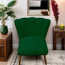 Ver imagem 4 de Cadeira Pétala Flor para Sala de Estar Penteadeira Salão Suede Verde