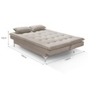 Ver imagem 5 de Sofá Cama Bangkok Costura Capitonê Moderna Com Almofadas