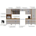 Ver imagem 5 de Cozinha Modulada 7 Peças 13 Portas 7 Gavetas Nicho p/Forno MDF Dodradiça Slow Motion Lúmina Itatiaia