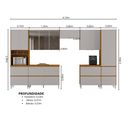 Ver imagem 4 de Cozinha Modulada 7 Peças 13 Portas 7 Gavetas Nicho p/Forno MDF Dodradiça Slow Motion Lúmina Itatiaia Marrom/Cinamomo/Fendi
