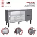 Ver imagem 3 de Gabinete de Cozinha para Pia de 150 em Madeira Cisne 2 Gavetas Cinza - Cozimax