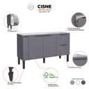 Ver imagem 2 de Gabinete de Cozinha para Pia de 150 em Madeira Cisne 2 Gavetas Cinza - Cozimax