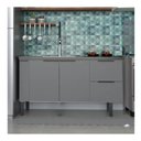 Ver imagem 4 de Gabinete de Cozinha para Pia de 150 em Madeira Cisne 2 Gavetas Cinza - Cozimax