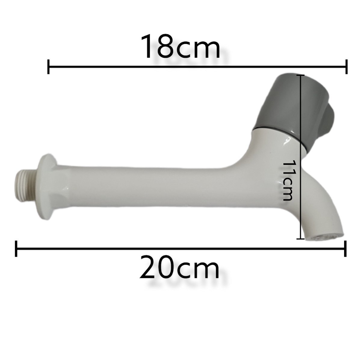 Torneira Para Pia Tanque Parede 1/2 Plástica Volante Cores Tubo Reforçado PVC Resistente:Cinza - 2