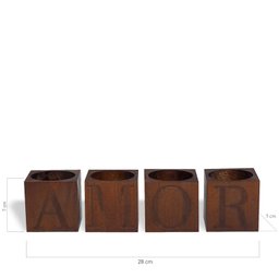 Cachepot para suculentas 4 vasos AMOR Geguton - 3