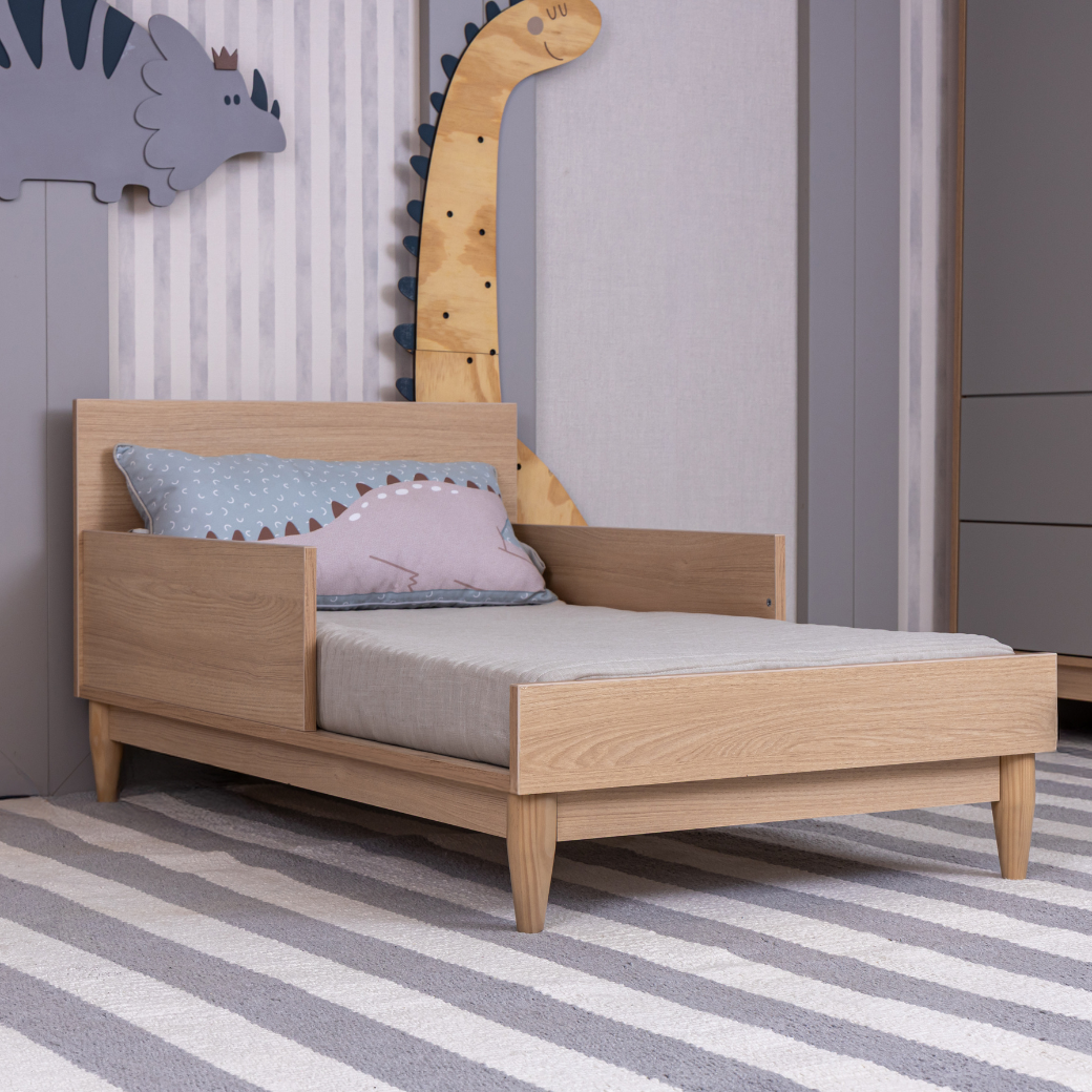 Berço Americano e Cômoda Infantil 6 Gavetas Branco com Carvalho Linha Tomi Quater - 9