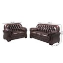 Ver imagem 4 de Sofá Rei Conjunto 2 e 3 Lugares Couríssimo Capitonê Marrom 850 Império Estofados