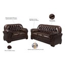 Ver imagem 3 de Sofá Rei Conjunto 2 e 3 Lugares Couríssimo Capitonê Marrom 850 Império Estofados