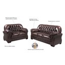 Ver imagem 5 de Sofá Rei Conjunto 2 e 3 Lugares Couríssimo Capitonê Marrom 850 Império Estofados