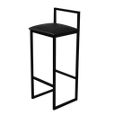 Ver imagem 4 de Jogo 2 Banqueta Alta Cozinha Bar Balcão Bistrô Industrial Preta Estofado Preto