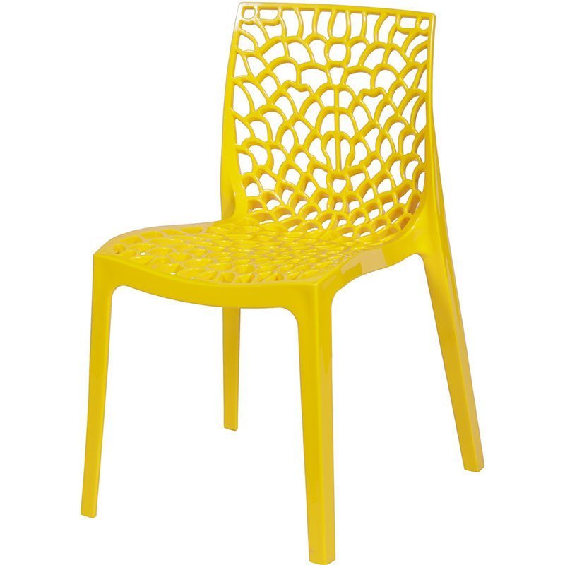Kit 4 Cadeiras Gruvyer Design Cozinha Sala de Estar Jantar - Amarelo - 2
