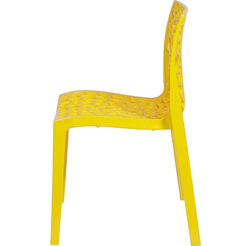 Kit 4 Cadeiras Gruvyer Design Cozinha Sala de Estar Jantar - Amarelo - 3