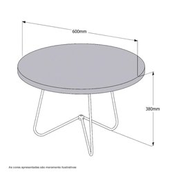 Mesa de Centro Jb 8006 Pérola e Dourado Bechara - 3