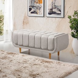 Recamier Alemanha 1,30M com Base Madeira Linho Sofatec - 1
