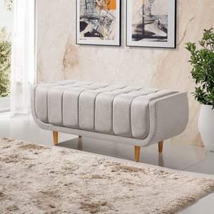Recamier Alemanha 1,30M com Base Madeira Linho Sofatec