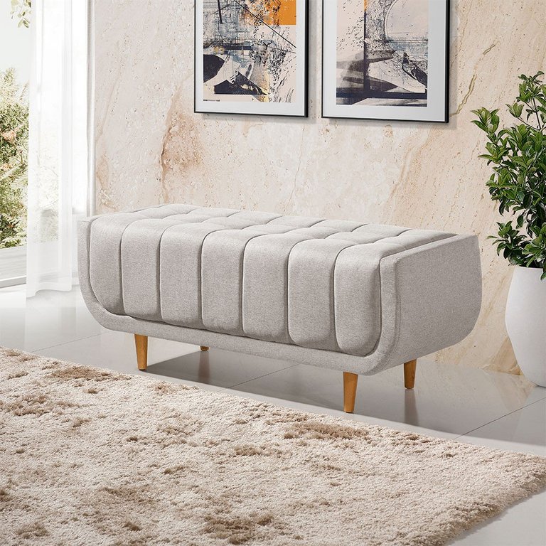 Recamier Alemanha 1,30M com Base Madeira Linho Sofatec