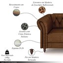Ver imagem 3 de Conjunto de Sofá Sala de Estar Stanford Chesterfield 2 e 3 Lugares 200cm/260cm Pés Madeira Couro Mar