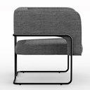 Ver imagem 7 de Poltrona Decorativa Scarlett D02 Base de Aço Preto Linho Cinza Escuro C-416 - Lyam Decor