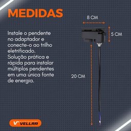 Adaptador para Pendente em Trilho Eletrificado 02 Unidades - 6