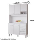 Ver imagem 3 de Kit de Cozinha 5 Portas 3 Gavetas com Nicho Vitorina Branco