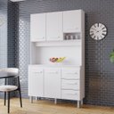 Ver imagem 4 de Kit de Cozinha 5 Portas 3 Gavetas com Nicho Vitorina Branco