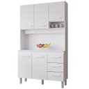 Ver imagem 1 de Kit de Cozinha 5 Portas 3 Gavetas com Nicho Vitorina Branco
