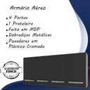 Ver imagem 2 de Armario Aereo 4 Portas e Balcao 120cm Savana Preto Mobbs